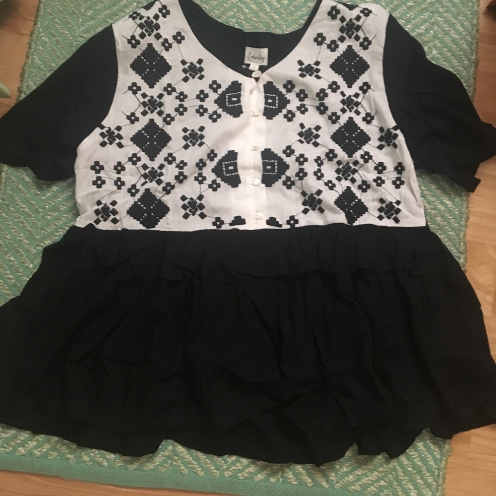 Black and White Blouse